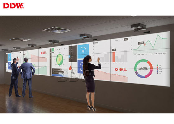 L'affichage de mur flexible d'écran tactile, mur visuel d'affichage à cristaux liquides montrent l'encadrement de 3,5 millimètres