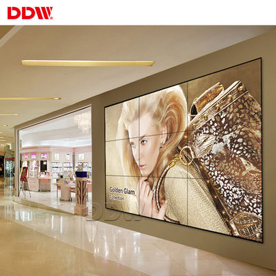 Mur visuel d'affichage à cristaux liquides d'encadrement ultra étroit fixé au mur, affichage de mur visuel au détail du centre commercial 4K