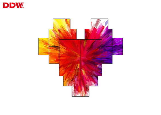 Le coeur forment le mur de vidéo de mosaïque/le mur visuel encadrement étroit superbe interactif de contact